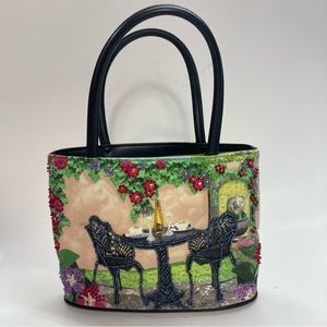 Embellished Garden Mini Tote Bag in Multicolor